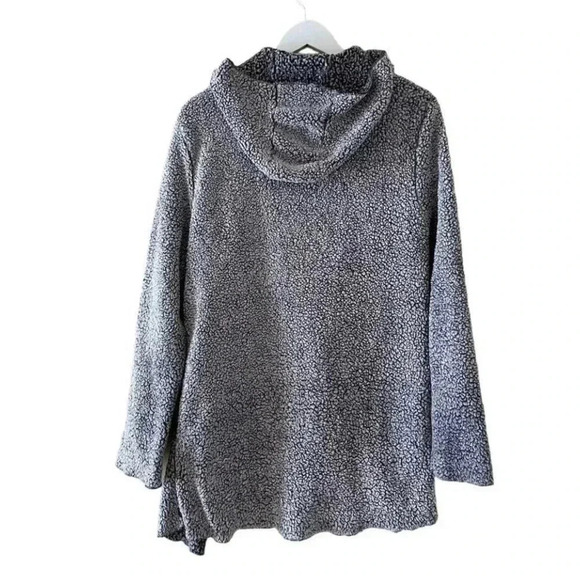 Pink Victoria’s Secret Gray Open Front Sherpa  Hooded Jacket Sz One Size #1482 - Picture 6 of 11